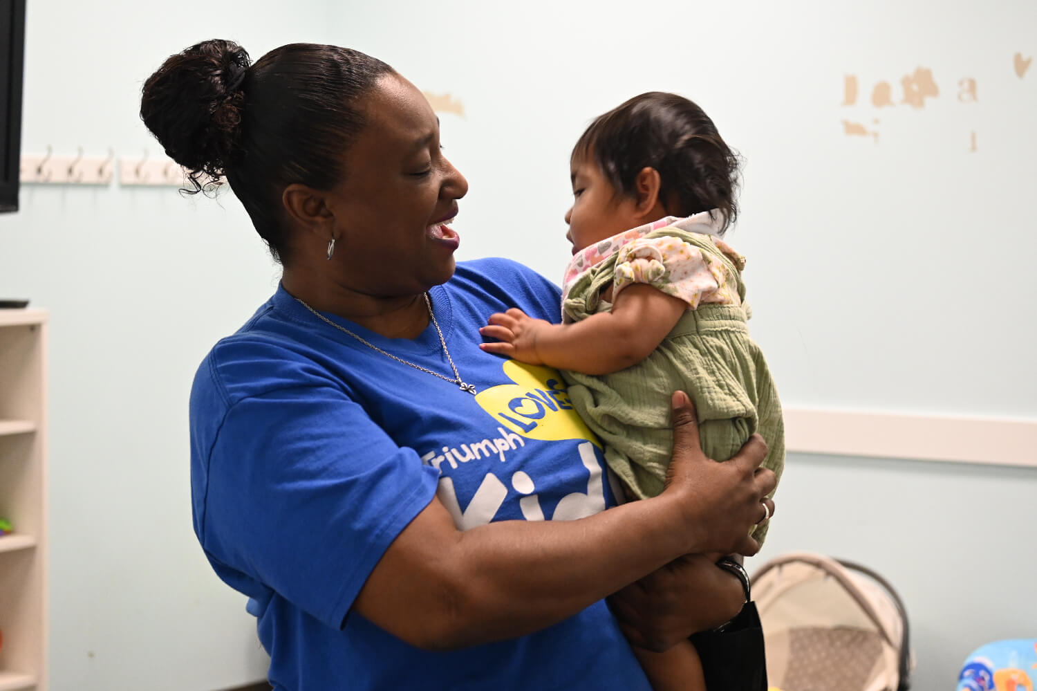 woman holding baby